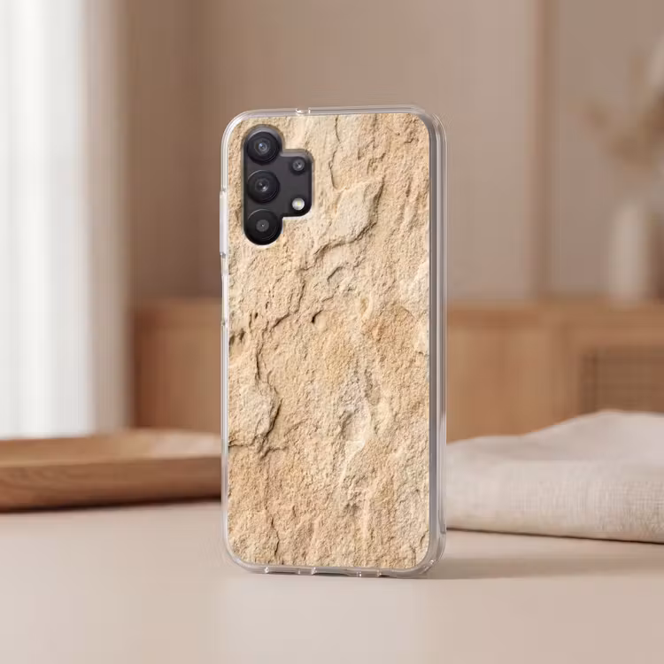 Textuur - Steen - Natuur - Beige Telefoonhoesje Samsung Galaxy A32 5G klein -sfeer2
