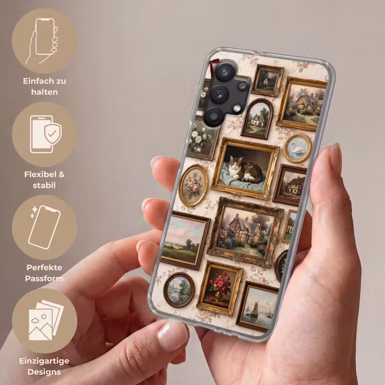 Dier - Kat - Portret - Klassiek Telefoonhoesje Samsung Galaxy A32 5G klein -sfeer3_DE