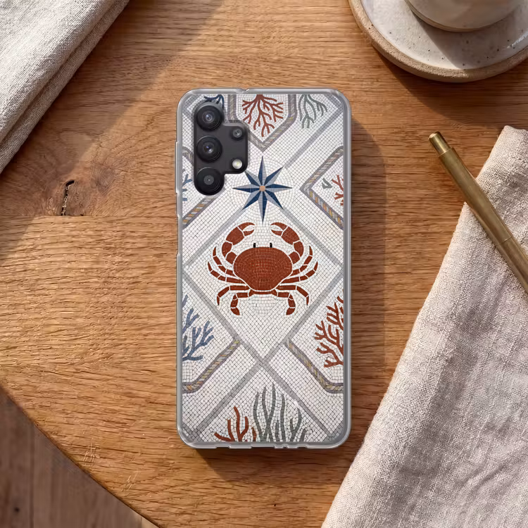 Dier - Mozaïek - Zee - Klassiek - Bruin Telefoonhoesje Samsung Galaxy A32 5G klein -sfeer1