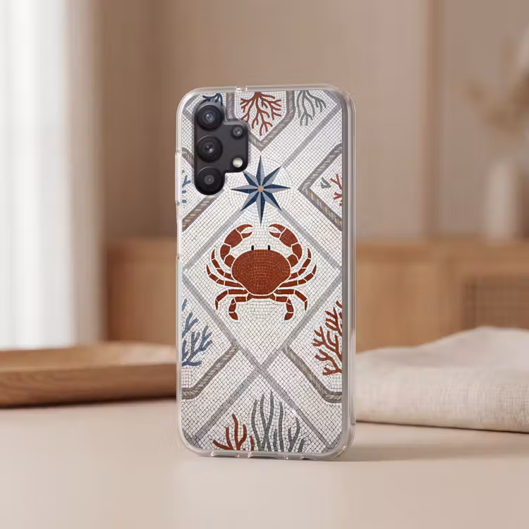 Dier - Mozaïek - Zee - Klassiek - Bruin Telefoonhoesje Samsung Galaxy A32 5G klein -sfeer2