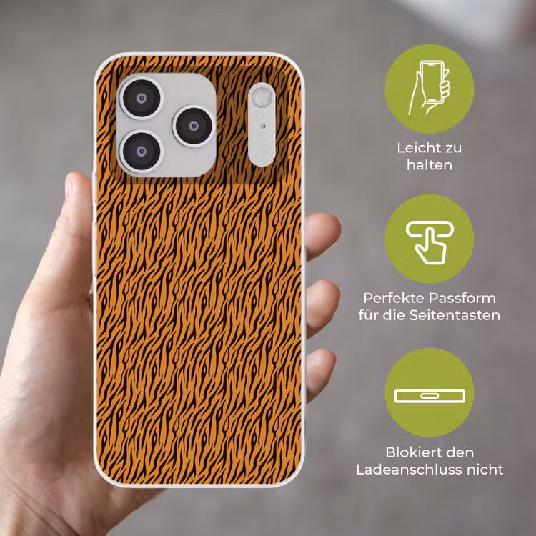 Dier - Oranje - Tijger Telefoonhoesje iPhone 17 Pro klein 878 -sfeer3_DE
