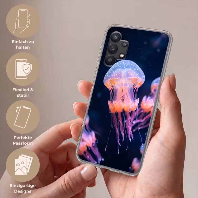 Dier - Onderwater - Natuur - Roze - Mysterieus Telefoonhoesje Samsung Galaxy A32 5G klein -sfeer3_DE