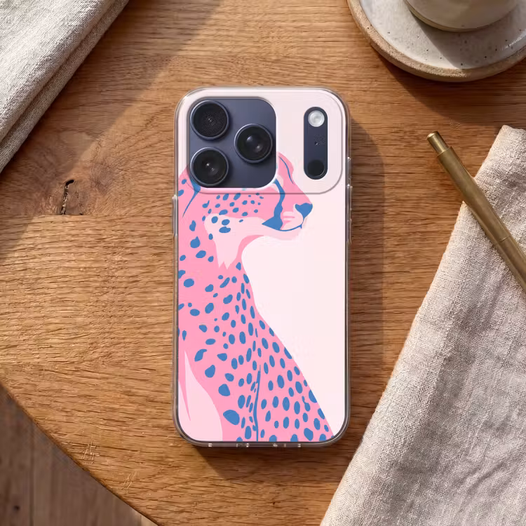 Dieren - Profiel - Abstract - Roze - Blauw Telefoonhoesje iPhone 17 Pro klein -sfeer1