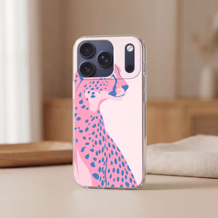 Dieren - Profiel - Abstract - Roze - Blauw Telefoonhoesje iPhone 17 Pro klein -sfeer2