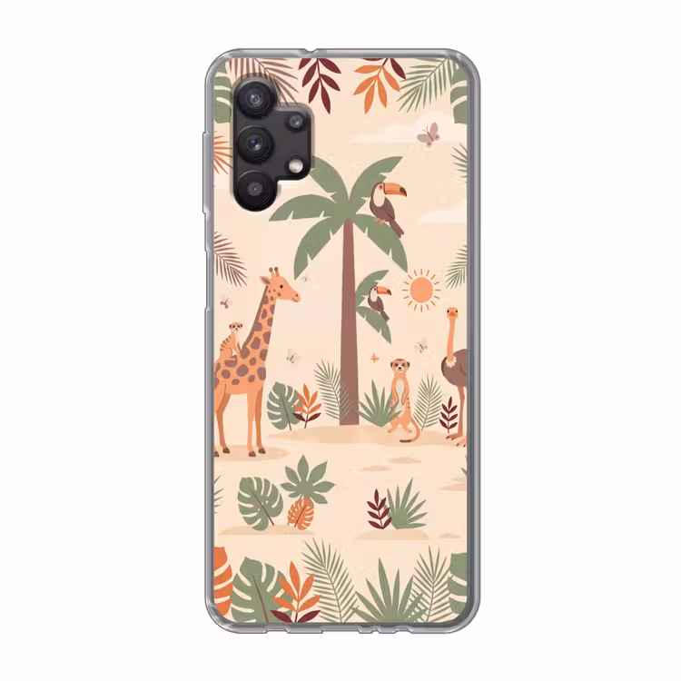 Dieren - Tropisch - Safari - Kleurrijk Telefoonhoesje Samsung Galaxy A32 5G klein -3d