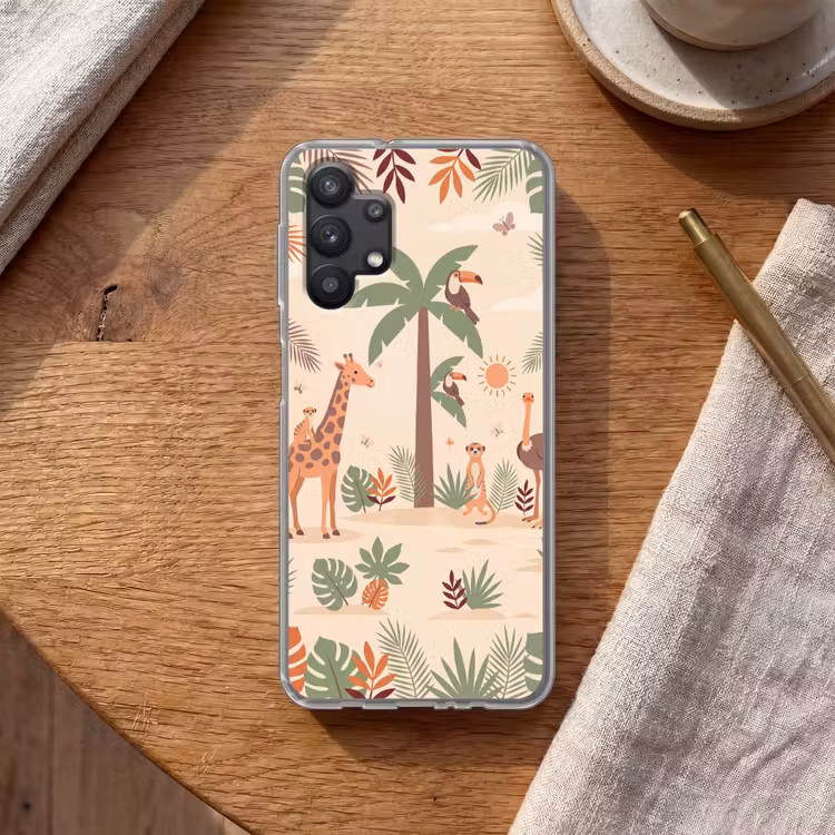 Dieren - Tropisch - Safari - Kleurrijk Telefoonhoesje Samsung Galaxy A32 5G klein -sfeer1