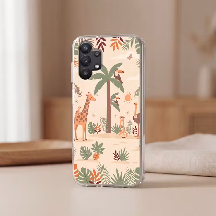 Dieren - Tropisch - Safari - Kleurrijk Telefoonhoesje Samsung Galaxy A32 5G klein -sfeer2