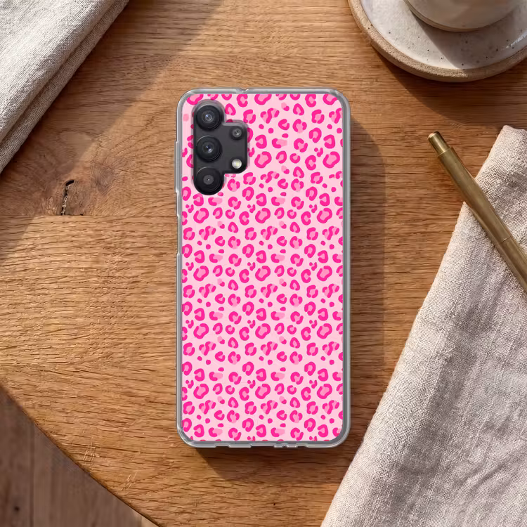 Dierenprint - Patroon - Abstract - Modern - Roze Telefoonhoesje Samsung Galaxy A32 5G klein -sfeer1