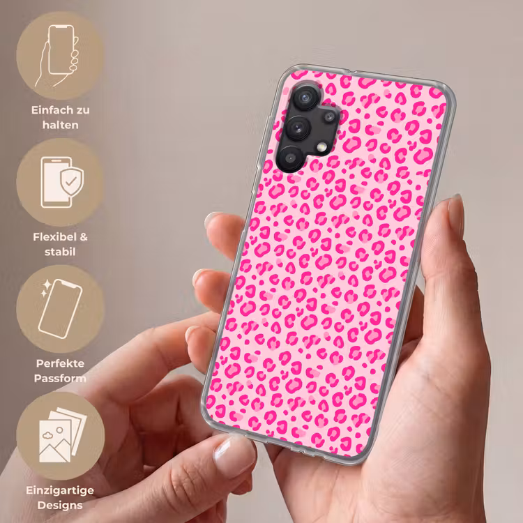 Dierenprint - Patroon - Abstract - Modern - Roze Telefoonhoesje Samsung Galaxy A32 5G klein -sfeer3_DE