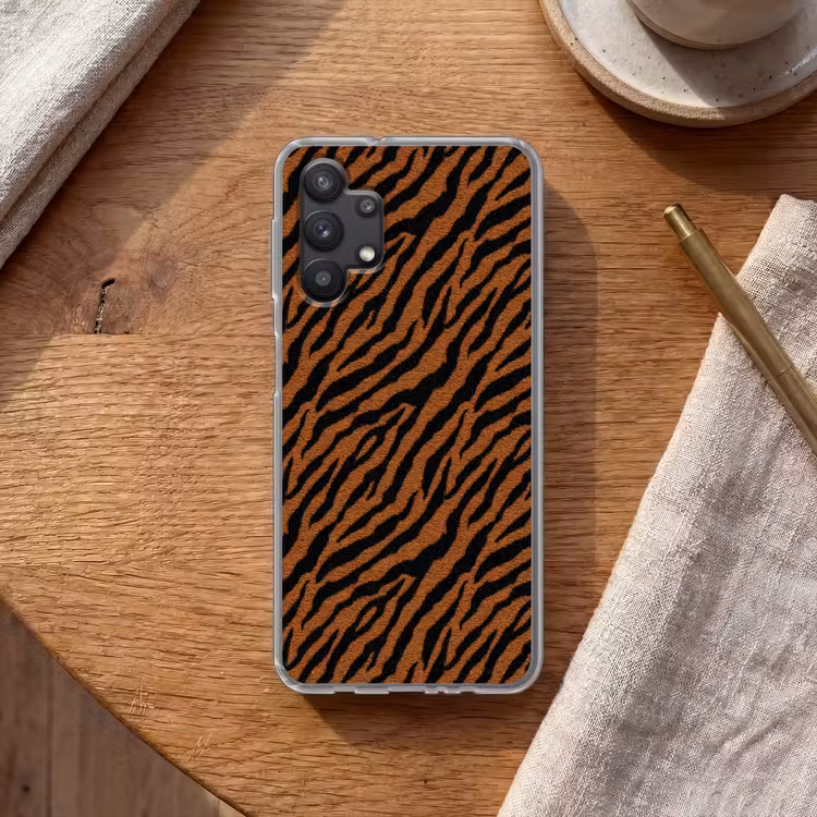 Tijger - Vacht - Zwart Telefoonhoesje Samsung Galaxy A32 5G klein 346 -sfeer1