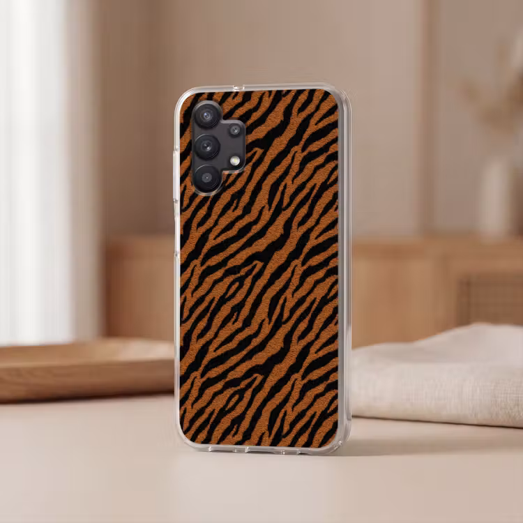 Tijger - Vacht - Zwart Telefoonhoesje Samsung Galaxy A32 5G klein 346 -sfeer2