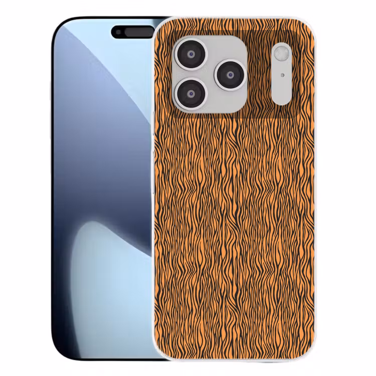 Tijger - Oranje - Patroon - Strepen Telefoonhoesje iPhone 17 Pro klein 878 -3d