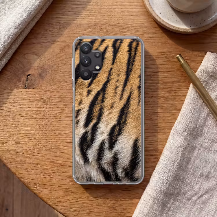 Tijgervacht - Klassiek - Zwart Telefoonhoesje Samsung Galaxy A32 5G klein -sfeer1