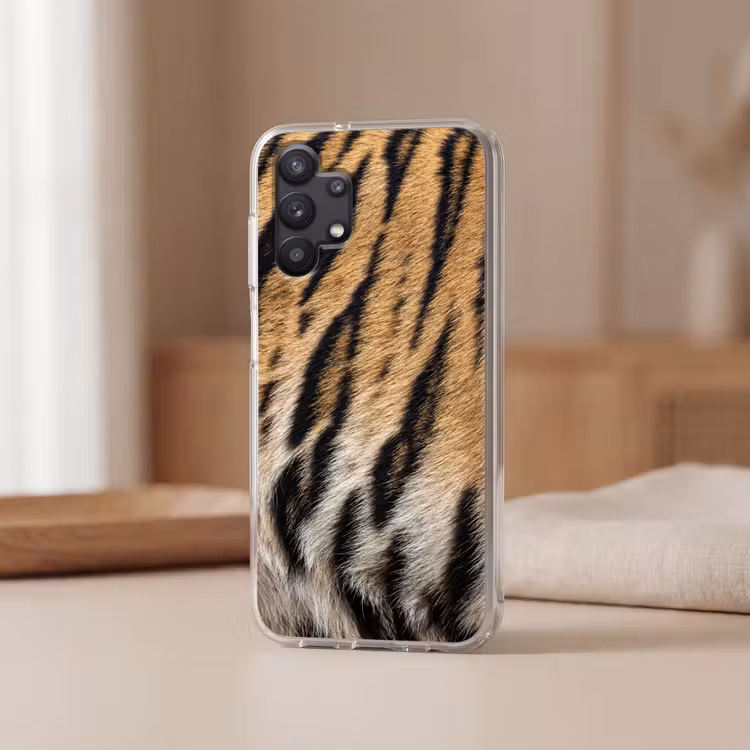 Tijgervacht - Klassiek - Zwart Telefoonhoesje Samsung Galaxy A32 5G klein -sfeer2