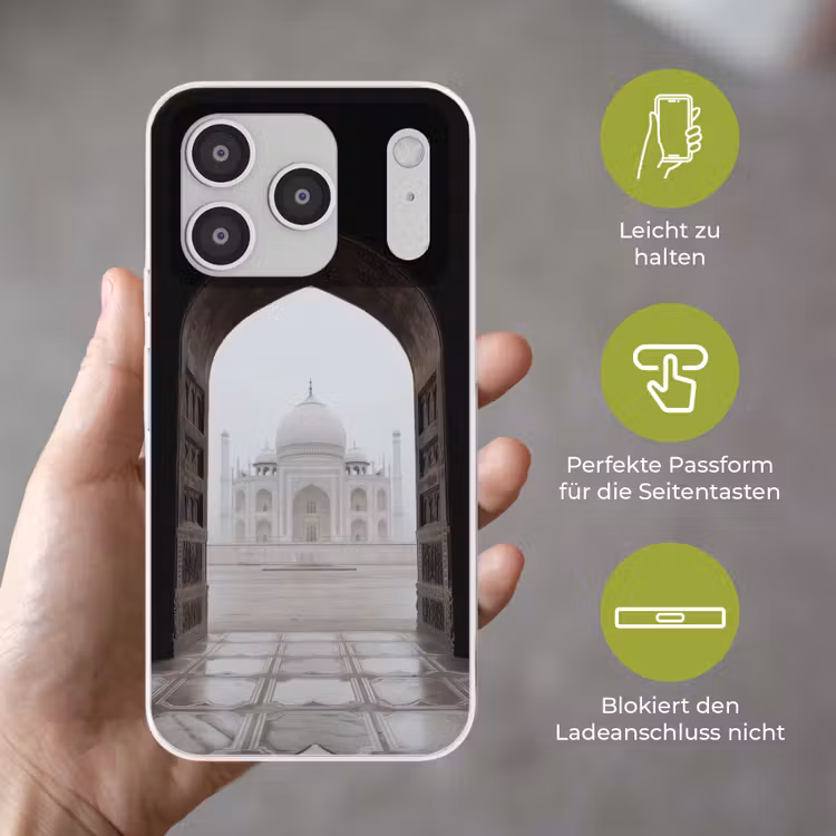 Poort - Symmetrische koepel - Minaretten - Moskee Telefoonhoesje iPhone 17 Pro klein -sfeer3_DE