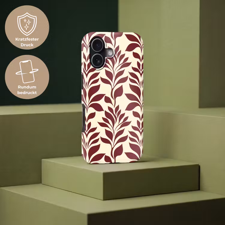 Abstract - Bladeren - Burgundy Toughcase MagSafe Apple iPhone 17 klein 1017 -USP_PrintM_DE