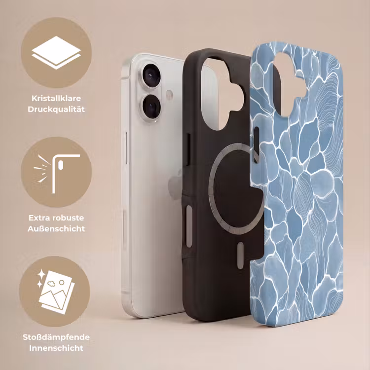 Abstract - Blauw - Bladeren Toughcase MagSafe Apple iPhone 17 klein -USP_Lagen_DE