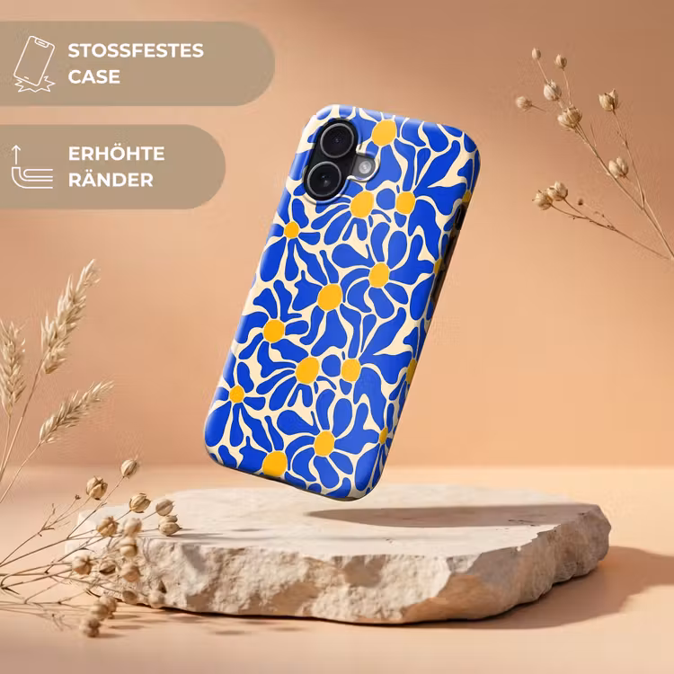 Abstract - Bloem - Blauw Toughcase MagSafe Apple iPhone 17 klein 1017 -USP_RandenV_DE