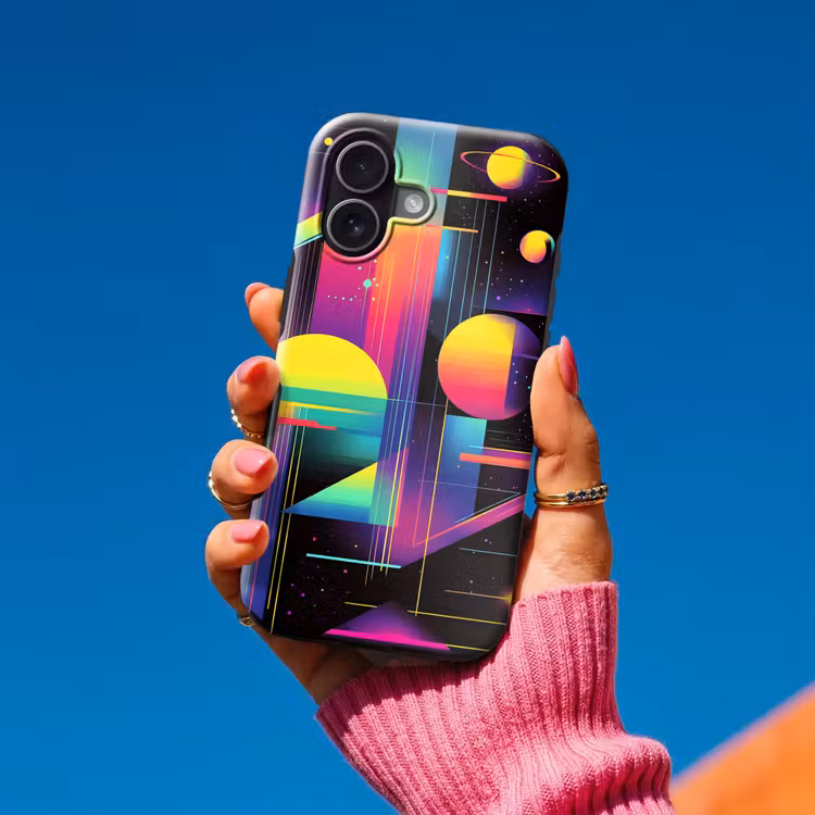 Abstract - Vormen - Kleurrijk - Lijnen Toughcase MagSafe Apple iPhone 17 klein -Sfeer1V