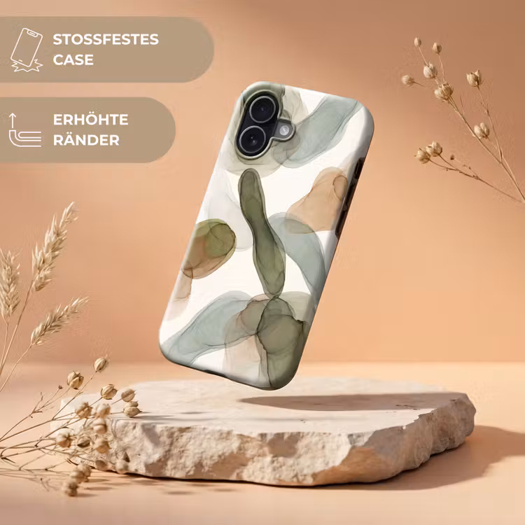 Abstract - Vormen - Modern - Kunst - Groen - Bruin Toughcase MagSafe Apple iPhone 17 klein -USP_RandenV_DE
