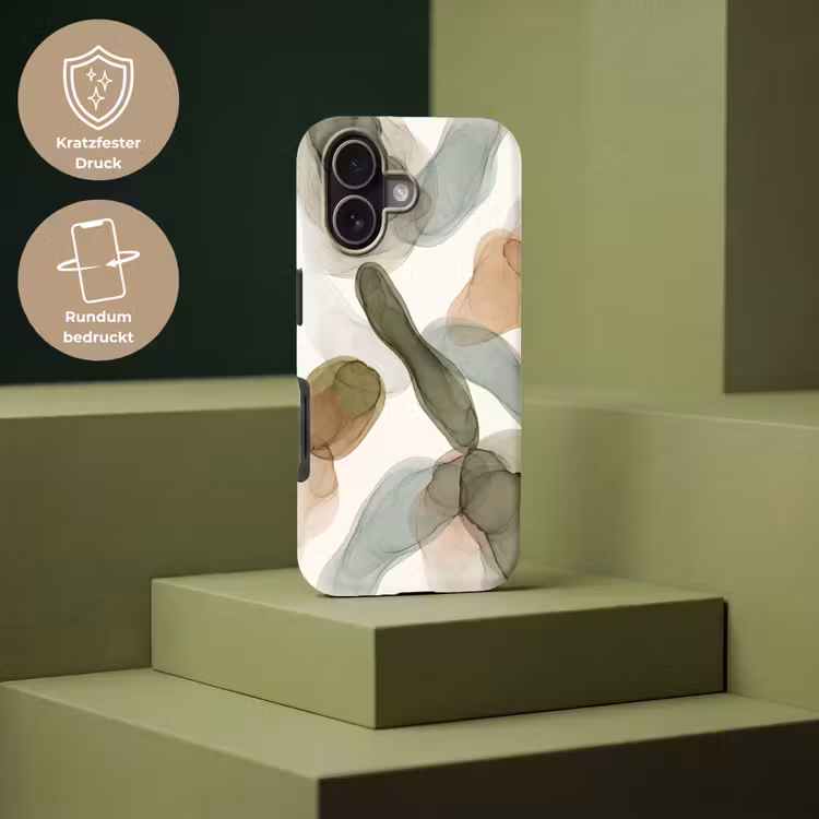 Abstract - Vormen - Modern - Kunst - Groen - Bruin Toughcase MagSafe Apple iPhone 17 klein -USP_PrintM_DE