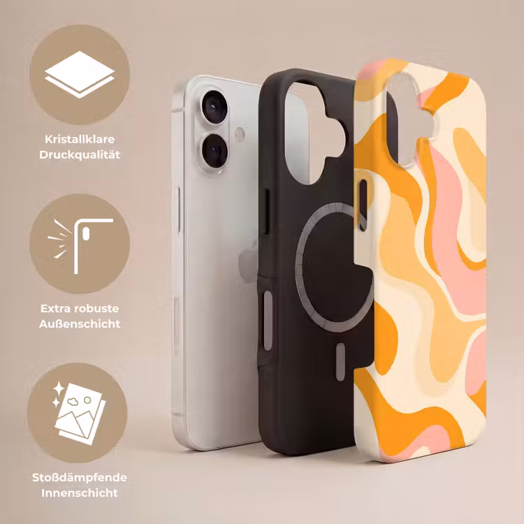 Abstract - Golvend - Oranje Toughcase MagSafe Apple iPhone 17 klein -USP_Lagen_DE