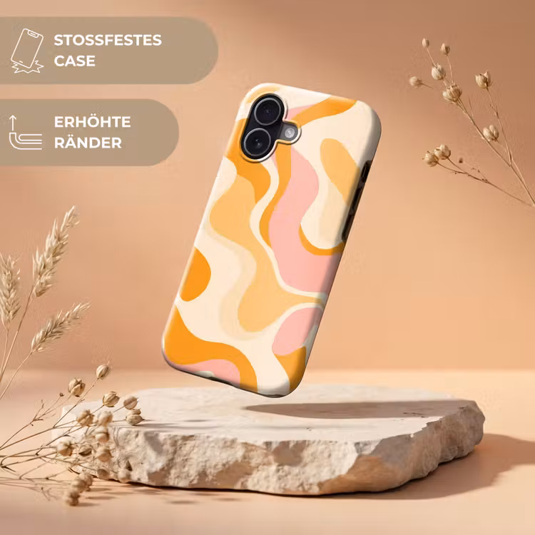 Abstract - Golvend - Oranje Toughcase MagSafe Apple iPhone 17 klein -USP_RandenV_DE