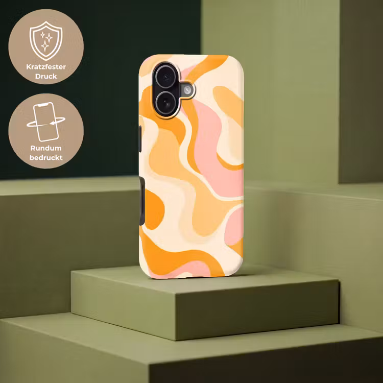 Abstract - Golvend - Oranje Toughcase MagSafe Apple iPhone 17 klein -USP_PrintM_DE