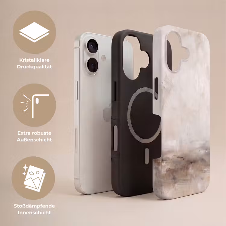 Abstrakt - Landschap - Modern - Beige - Kunst Toughcase MagSafe Apple iPhone 17 klein -USP_Lagen_DE