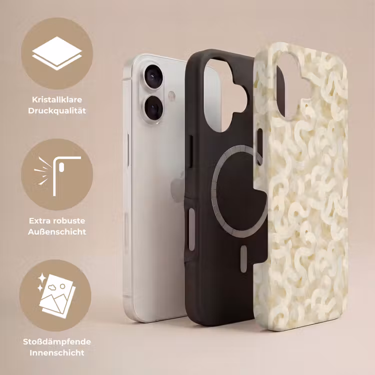 Abstract - Lijnen - Beige Toughcase MagSafe Apple iPhone 17 klein 1017 -USP_Lagen_DE