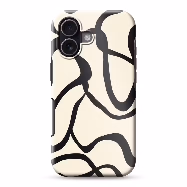 Abstract - Lijnen - Modern - Beige Toughcase MagSafe Apple iPhone 17 klein -3d