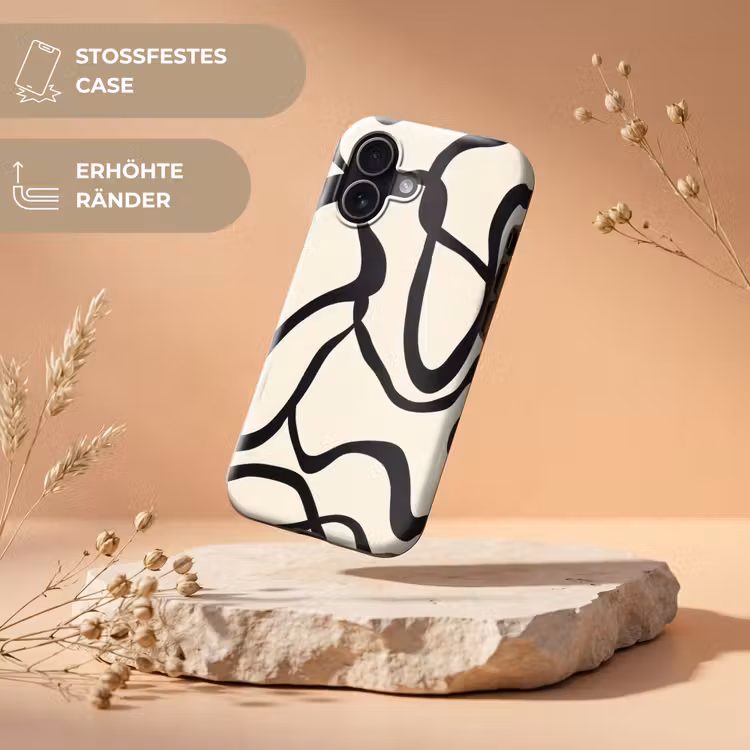 Abstract - Lijnen - Modern - Beige Toughcase MagSafe Apple iPhone 17 klein -USP_RandenV_DE
