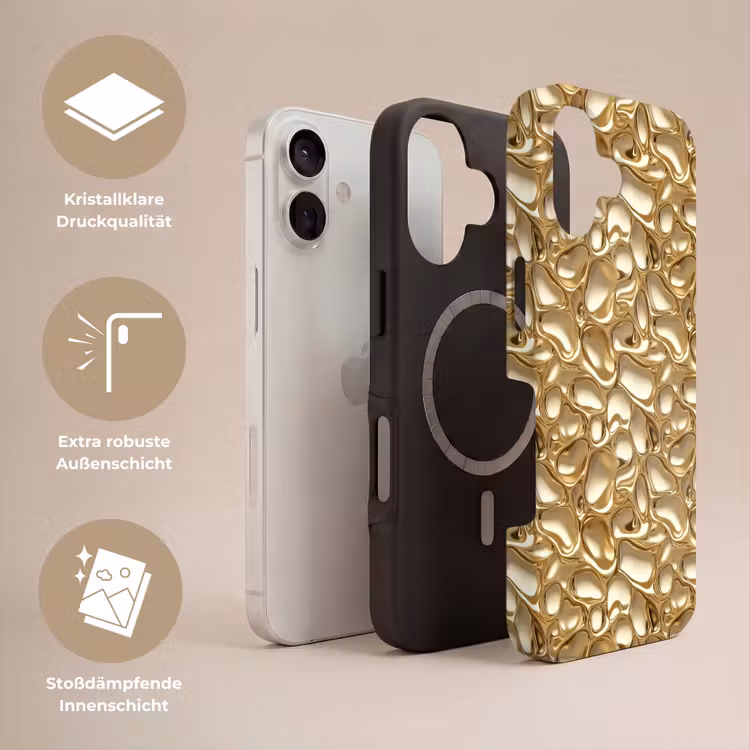 Abstract - Modern - Goud Toughcase MagSafe Apple iPhone 17 klein 1017 -USP_Lagen_DE