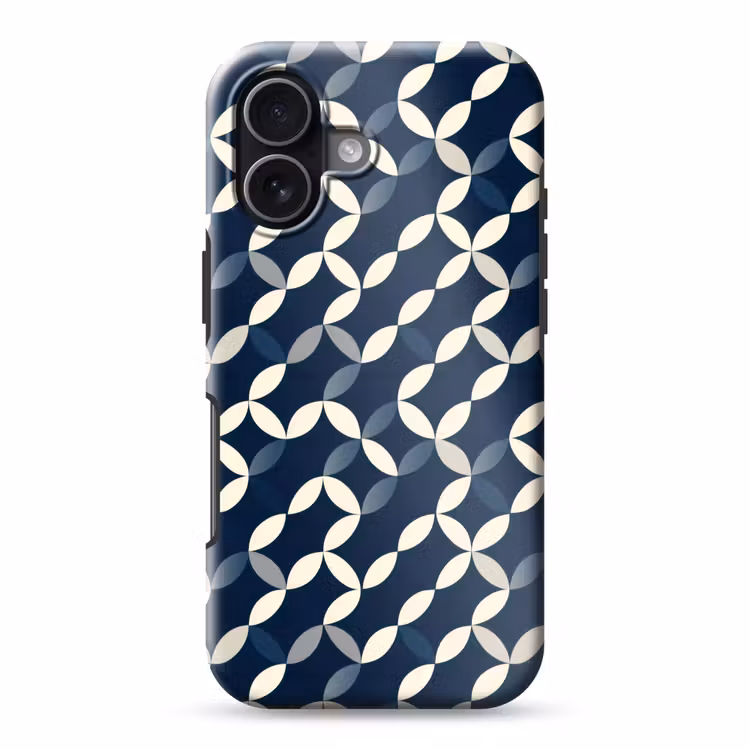 Abstract - Patroon - Blauw Toughcase MagSafe Apple iPhone 17 klein 1017 -3d