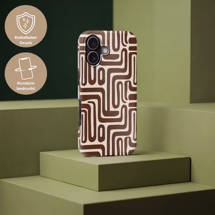 Abstract - Patroon - Bruin Toughcase MagSafe Apple iPhone 17 klein 1017 -USP_PrintM_DE