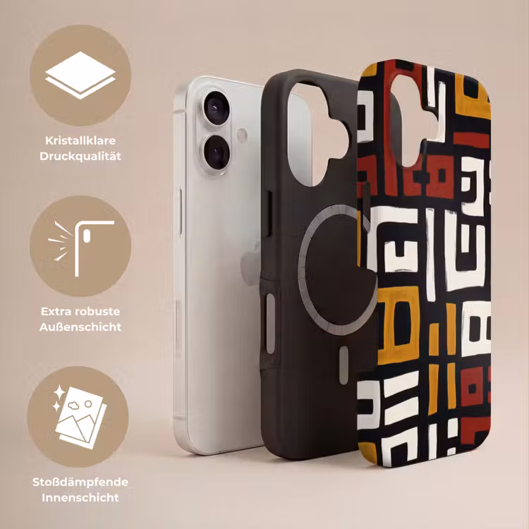 Abstract - Patroon - Rood Toughcase MagSafe Apple iPhone 17 klein -USP_Lagen_DE