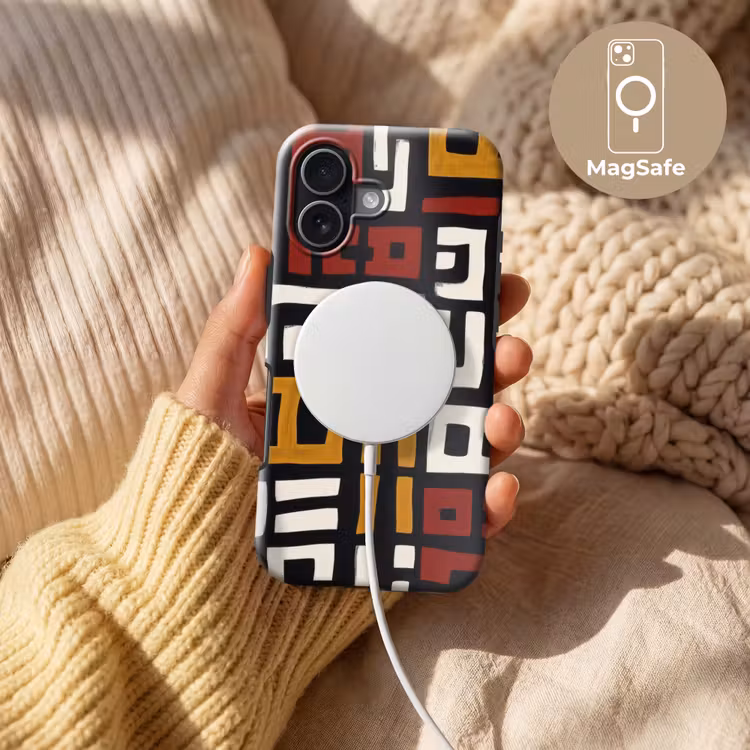 Abstract - Patroon - Rood Toughcase MagSafe Apple iPhone 17 klein -USP_MagsafeV