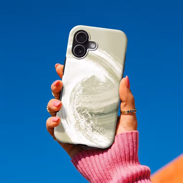 Abstract - Penseelstreken - Golven - Groen Toughcase MagSafe Apple iPhone 17 klein -Sfeer1V