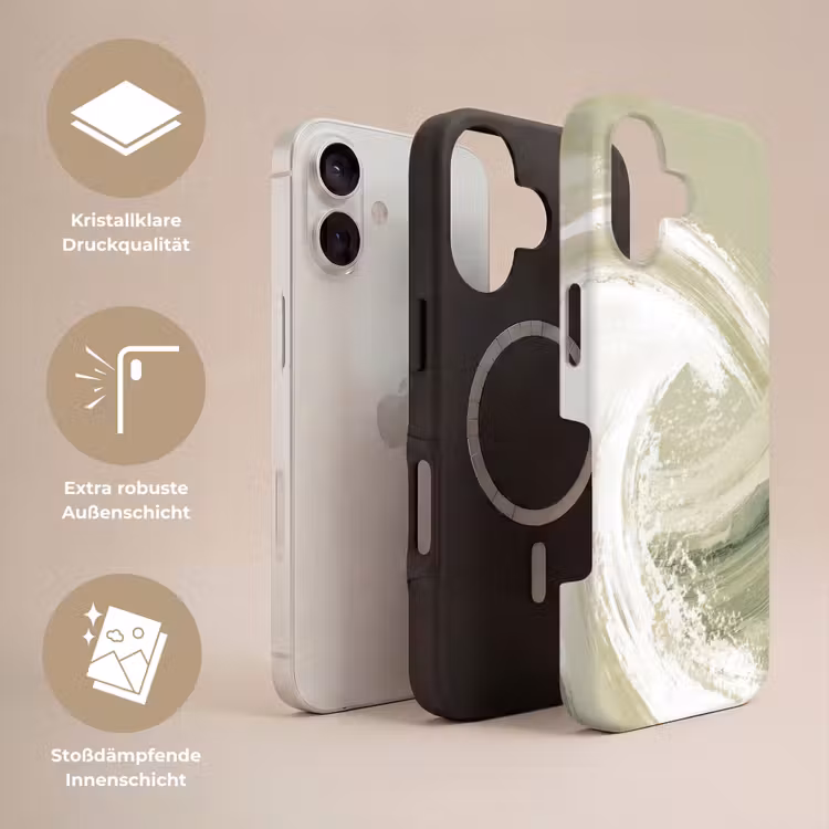 Abstract - Penseelstreken - Golven - Groen Toughcase MagSafe Apple iPhone 17 klein -USP_Lagen_DE