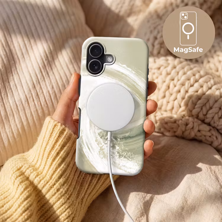 Abstract - Penseelstreken - Golven - Groen Toughcase MagSafe Apple iPhone 17 klein -USP_MagsafeV