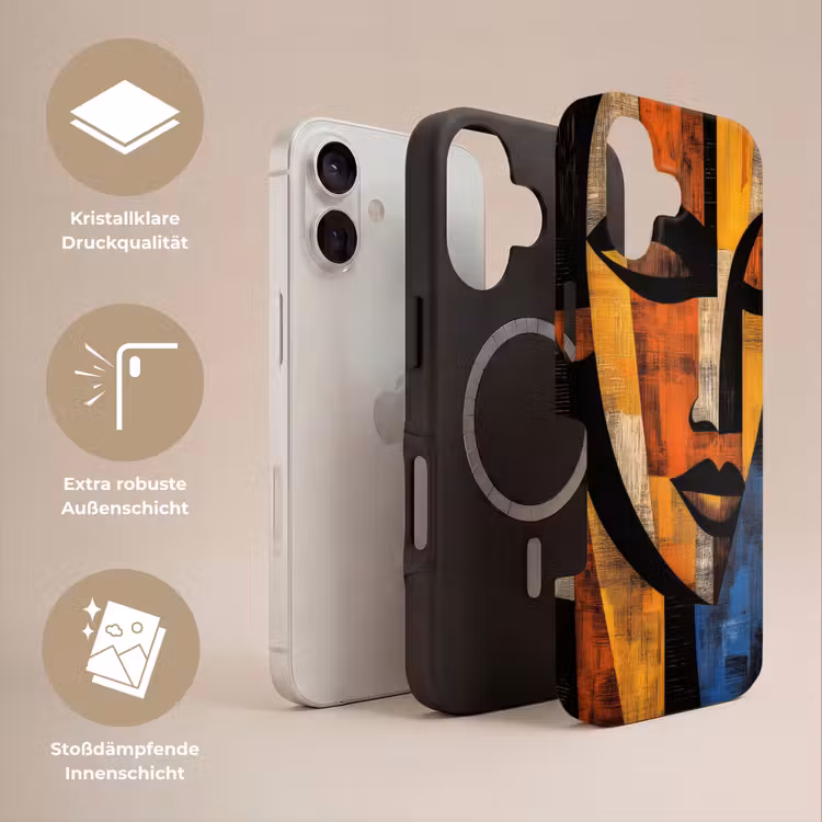 Abstract - Portret - Kleurvakken Toughcase MagSafe Apple iPhone 17 klein -USP_Lagen_DE