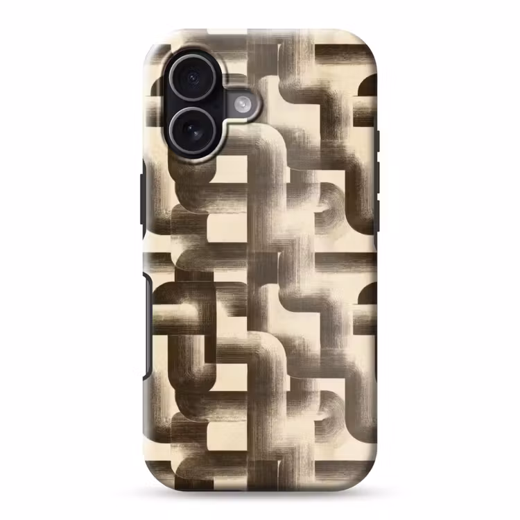 Abstract - Retro - Zwart Toughcase MagSafe Apple iPhone 17 klein 1017 -3d