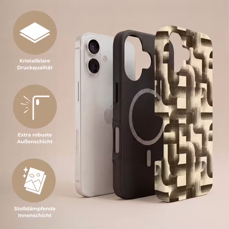 Abstract - Retro - Zwart Toughcase MagSafe Apple iPhone 17 klein 1017 -USP_Lagen_DE