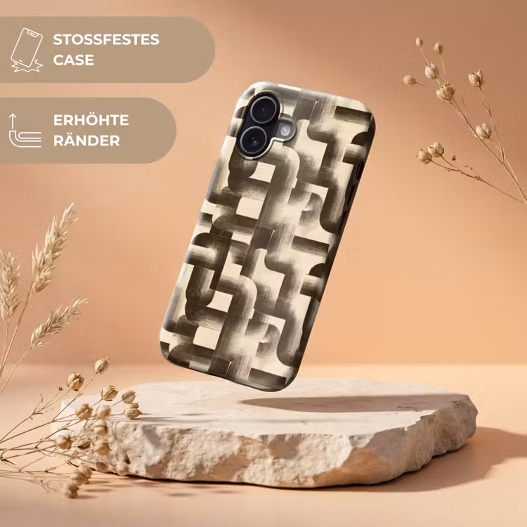 Abstract - Retro - Zwart Toughcase MagSafe Apple iPhone 17 klein 1017 -USP_RandenV_DE