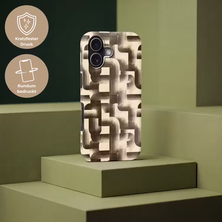 Abstract - Retro - Zwart Toughcase MagSafe Apple iPhone 17 klein 1017 -USP_PrintM_DE