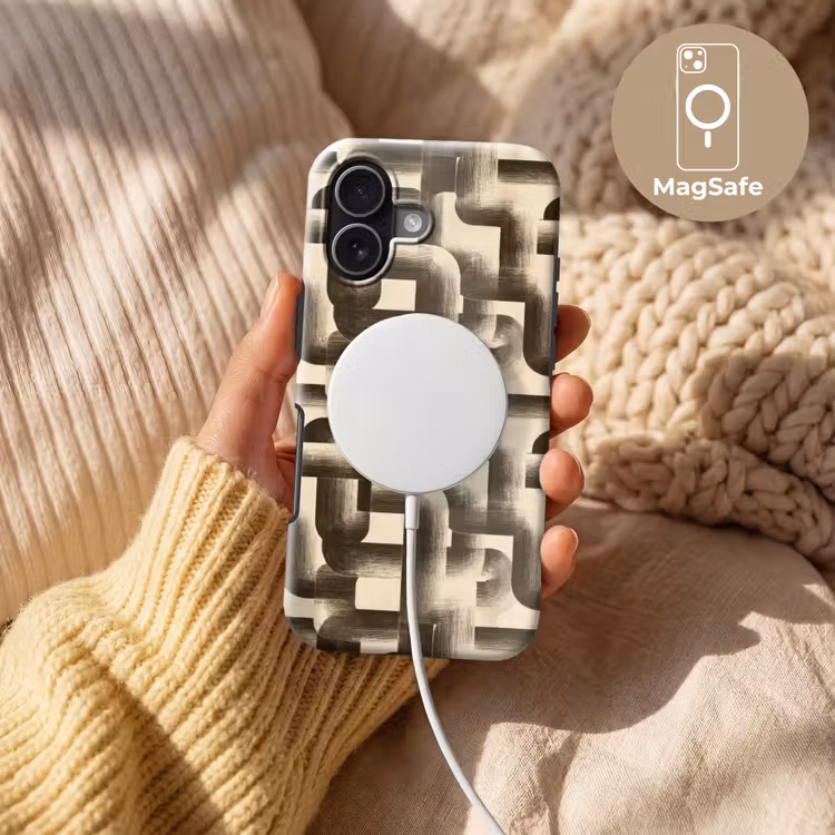 Abstract - Retro - Zwart Toughcase MagSafe Apple iPhone 17 klein 1017 -USP_MagsafeV