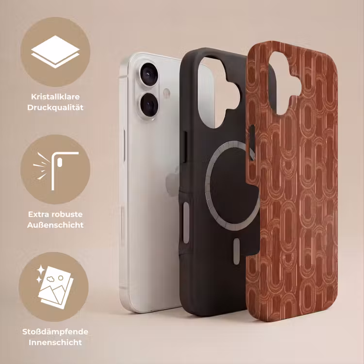 Abstract - Textuur - Bruin Toughcase MagSafe Apple iPhone 17 klein 1017 -USP_Lagen_DE
