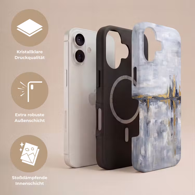 Abstract - Structuur - Goud - Grijs - Modern Toughcase MagSafe Apple iPhone 17 klein -USP_Lagen_DE