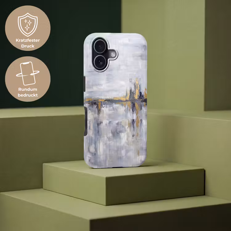 Abstract - Structuur - Goud - Grijs - Modern Toughcase MagSafe Apple iPhone 17 klein -USP_PrintM_DE
