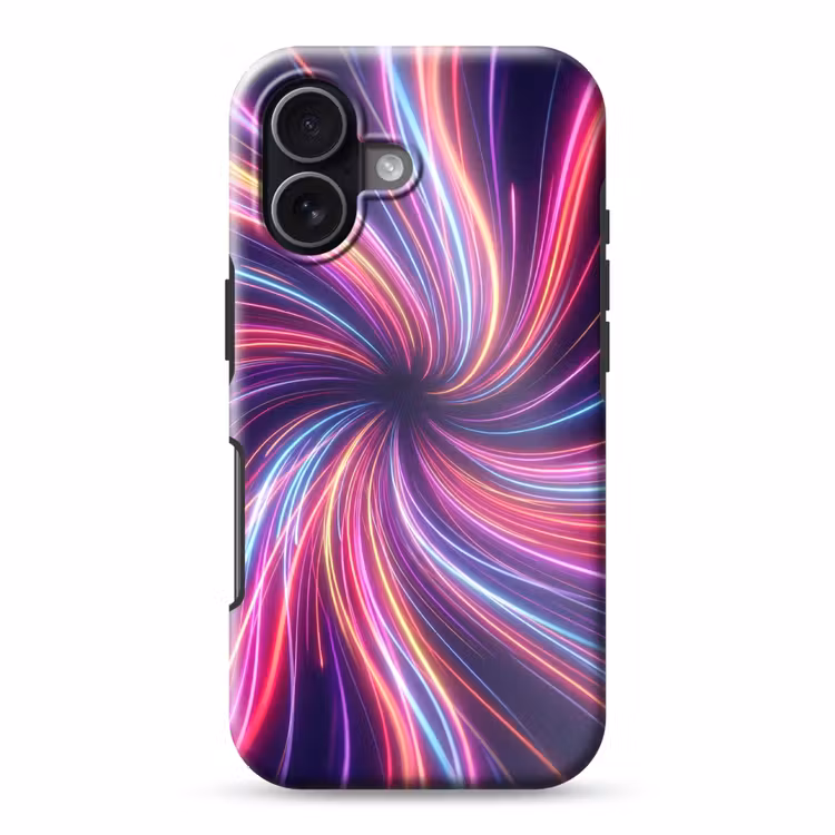 Abstract - Swirl - Futuristic - Neon Toughcase MagSafe Apple iPhone 17 klein -3d